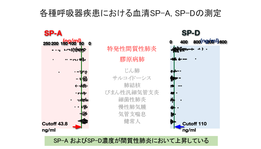 各種呼吸器疾患における血清SP-A、SP-Dの測定