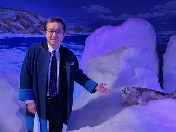 オホーツク流氷館にて流氷体験