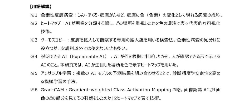 8種類の色素性皮膚病変を高精度で判別