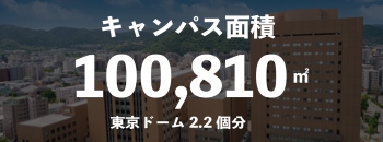 キャンパス面積 100,810㎡(東京ドーム2.2個分)
